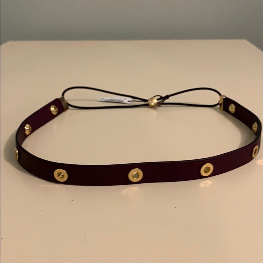Dark purple leather headband